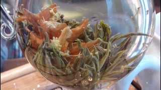 Blooming Chinese flower tea in Linong Tea House Hong Kong [upl. by Ranite]