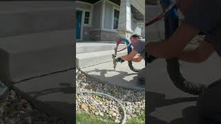 Slabjacking Sidewalk using Polyurethane Foam 25quot in 30 mins Concrete Raising [upl. by Aramois371]