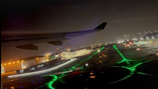 Aer Lingus A330300 night takeoff from Los Angeles Airport LAX [upl. by Nnylak]