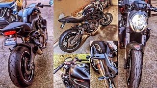 DUCATI MONSTER 821 Matte Black Color with COMPETITION WERKES Exhaust System Sound WalkaroundSound [upl. by Harper978]