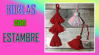 DIY  borlas de estambre  pompones de estambre SUPER FACIL [upl. by Rosene]