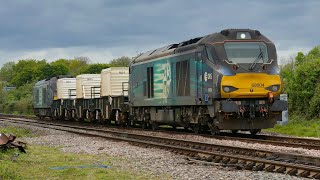 Direct Rail Services DRS Class 68 68017 Hornet amp 68006 Pride Of The North at Cam amp Dursley [upl. by Sanferd]