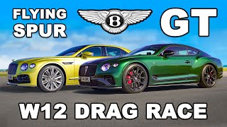 Bentley GT Le Mans v Flying Spur Speed DRAG RACE [upl. by Lienahs]