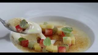 Crème brûlée et fruits tropicaux recette  Thermomix®️ x Antonio Bachour chef pâtissier [upl. by Uela]