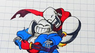 How to draw Sans vs Papyrus Undertale Cách vẽ Sans x Papyrus đơn giản [upl. by Desta]