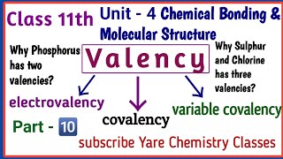 Valency  Electrovalency Covalency Variable covalency Unit 4 Class 11Class 11 Chemistry [upl. by Omik]