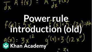 Power rule introduction old  Taking derivatives  Differential Calculus  Khan Academy [upl. by Checani98]