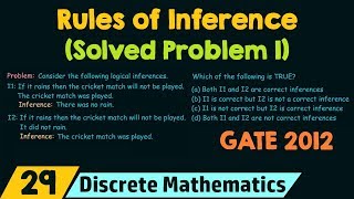 Rules of Inference in Propositional Logic Solved Problem 1 [upl. by Lednyk]