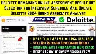 Deloitte NLA Biggest Hiring 2024 Online Assessment Result Declared  Interview Selection Mail Update [upl. by Fezoj]