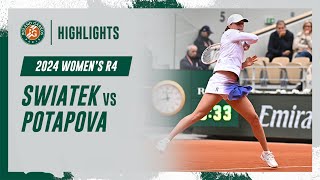 Swiatek vs Potapova Round 4 Highlights  RolandGarros 2024 [upl. by Anemix]