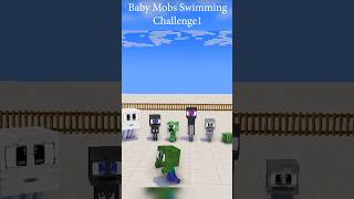 Baby Mobs Swimming Challenge 1  Minecraft Animation minecraft minecraftanimation shorts [upl. by Payne]