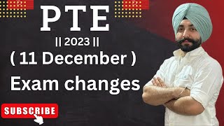 PTE 11 December 2023 new changes in PTE new questions  Gurwinder sir [upl. by Vashtee]