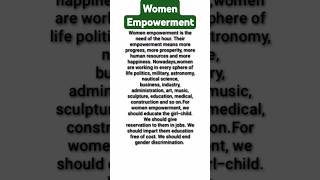 Women empowerment ● women empowerment paragraph ● women empowerment short essay ● womenempowerment [upl. by Lalo649]