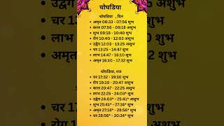 Todays shubh muhurat Chogadiya choghadiya muhurat [upl. by Ynnol]