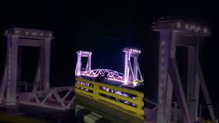 Pamban bridge in night with lights pambanbridge lights night island seabridge [upl. by Ytsirk388]