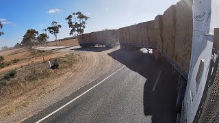 Carting hay with an AB Triple Road Train or a C Train [upl. by Anyat392]