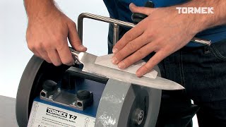 Sharpen thin and flexible knives with the Tormek Knife Jig SVM140 [upl. by Merrel574]