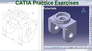 CATIA Training Course Exercises for Beginners  4  CATIA V5 Part Design Exercises [upl. by Noislla]