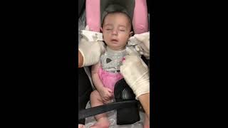 Baby sleeps during Ear Piercing Watch till the end  PERFECT RESULT NO PAIN BACK TO SLEEP [upl. by Luana]