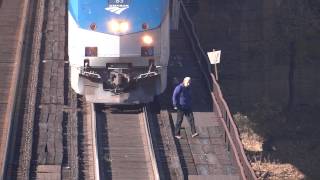 Amtrak Stopping on Harpers Ferry Train Trestle [upl. by Raji634]