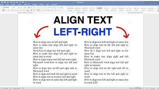 How To Align Text Left And Right On Same Line In Word [upl. by Alitta]