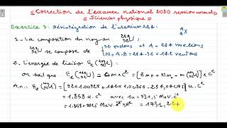 Examen de Rattrapage 2020  SP  Correction de lexercice 3 désintégration de l’uranium [upl. by Terrye406]