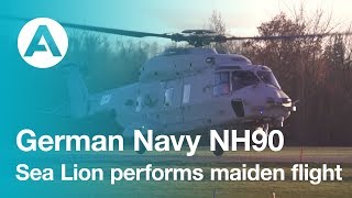 German Navy NH90 Sea Lion performs maiden flight [upl. by Borchers]