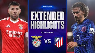 Benfica vs Atlético Madrid Extended Highlights  UCL League Phase MD 2  CBS Sports Golazo [upl. by Sinnej887]