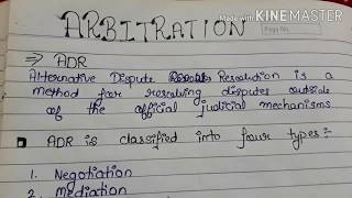 ARBITRATION PART1  LLB NOTES [upl. by Bulley]