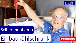 Kühlschrank einbauen  einfache Schritt für Schritt Anleitung inkl Türanschlag wechseln [upl. by Dietsche]