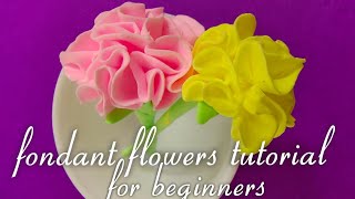 How to make fondant flowers  fondant flowers for beginners  sugar paste flowers  Carnation flower [upl. by Eedna]