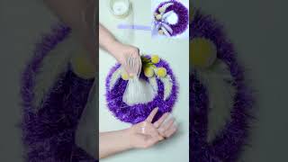 YARN WREATH Tutorial for Fall or Year Round 5 minute DIY fallwreath wreathmaking autumnwreath [upl. by Nythsa]