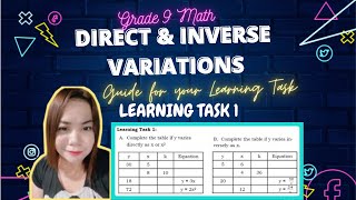 DIRECT amp INVERSE VARIATIONSLEARNING TASK 1 WEEK 1 [upl. by Nairam703]