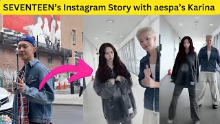 SEVENTEEN’s Hoshi Shares Hilarious Instagram Story with aespa’s Karina [upl. by Braeunig388]