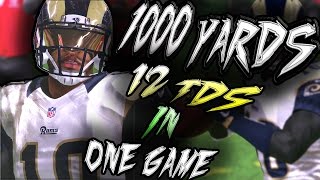 12 TOUCHDOWNS amp 1000 YARDS IN ONE GAME  MADDEN 17 CAREER MODE ALL MADDEN IS A JOKE NFL RECORD [upl. by Abott]