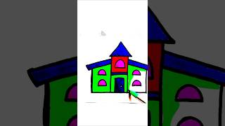 Beautiful house House drawing art painting shorts [upl. by Anneliese]