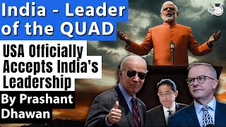 USA Officially Calls India a Leader of QUAD  Is USA Nervous because of BRICS Currency [upl. by Nylg]