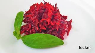 ►Rote Beete Salat Rote BeteApfel Rohkostsalat Rote Bete Salat Rote Beete Salat selber machen [upl. by Topliffe]