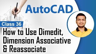 How to Use Dimeditdimtedit Dimension Associative amp Reassociate  Dimensions in AutoCAD  AutoCAD [upl. by Larianna264]