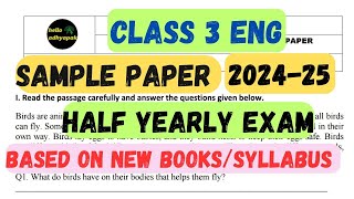 CLASS 3 ENGLISH HALF YEARLY EXAM 202425  KV  CBSE class3  KENDRIYA VIDYALAYA HALF YEARLY 2024 [upl. by Neelyt17]