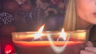 ASMR  lip reading air tracing hand sounds hand movements crackle wick candle 🕯️ [upl. by Kendre]