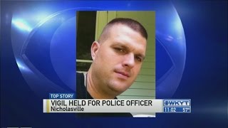 Vigil held for Nicholasville police officer killed in crash [upl. by Kella]