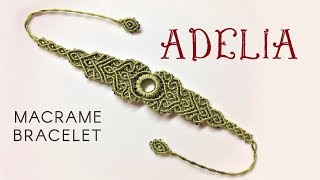 Macrame bracelet tutorial  The Adelia  Simple but elegant macrame pattern [upl. by Ihsar]