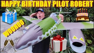 HAPPY BIRTHDAY PILOT ROBERT amp EFlite UMX ME 262 Unboxing and eating DONUTS [upl. by Lemrac]