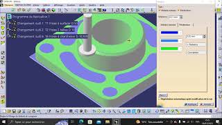 FAO part 2 atelier quotprismatic machiningquot réalisation de poche et perçage sur CATIA V5 [upl. by Aivatan]