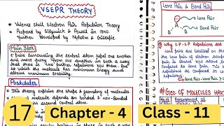 VSEPR THEORY Part 1  Postulates Chemical Bonding Class 11 [upl. by Akitnahs]