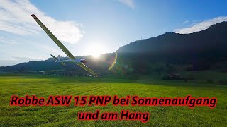 Robbe ASW 15 PNP bei Sonnenaufgang und am Hang [upl. by Anyg]