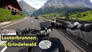 Road from Lauterbrunnen to Grindelwald  Travel in Switzerland  Motorcycle Cruise [upl. by Reivilo]