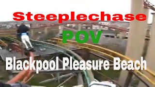 Steeplechase POV at Blackpool Pleasure Beach England 2008 [upl. by Coplin]