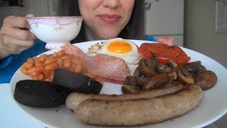 SassEsnacks ASMR Full English Breakfast  English Fry Up  Show amp Tell  Whisper Ramble Eat [upl. by Atirac]